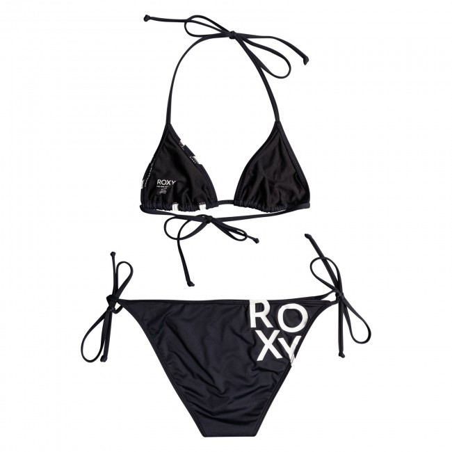 Roxy Women S Beach Classics Tie Side Triangle Bikini Set Bikiniai