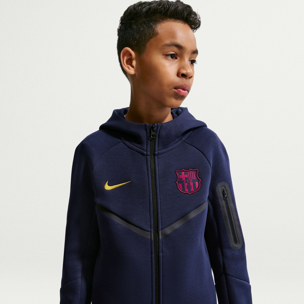 NIKE FC BARCELONA TECH FLEECE FOOTBALL FULL-ZIP HOODIE džemperiai