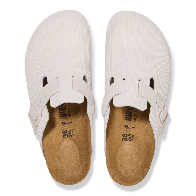 BIRKENSTOCK WOMEN'S BOSTON SUEDE EMBOSSED CLOGS - REGULAR