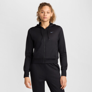 nike training yoga luxe cropped hoodie in black