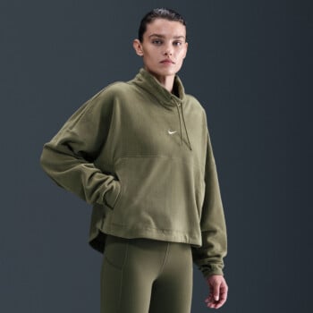 nike women's cropped luxe yoga training hoodie